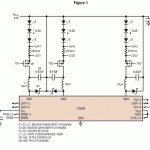 Figure 1. Triple driver de LED fonctionnant avec des chaînes de LED à anode commune.