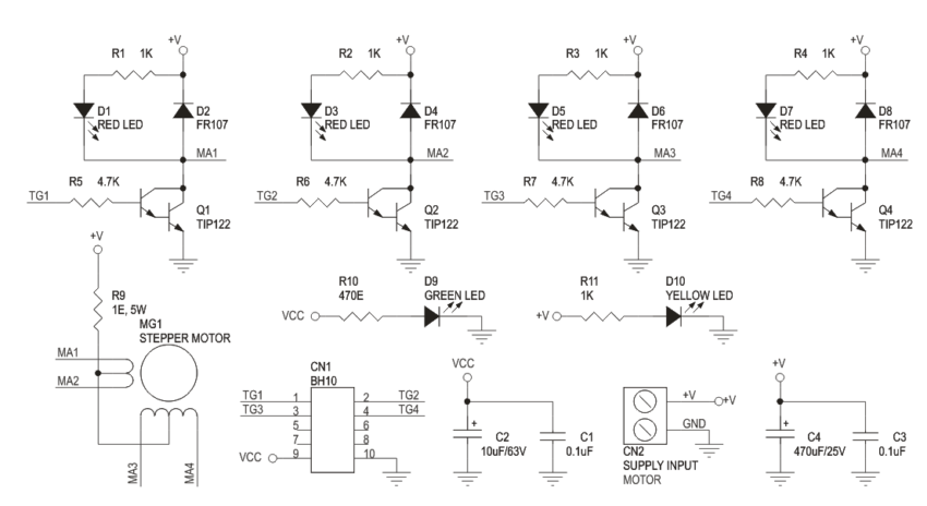 SCHEMATIC-UNIPOLAR-4-PHASE-STEPPER-MOTOR-CONTROLLER