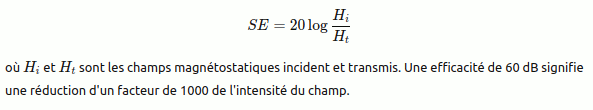 Atténuation et Efficacité du Blindage