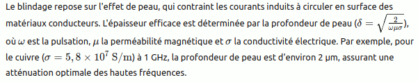 Effet de Peau et Atténuation des Champs