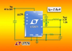 convertisseur DC/DC, abaisseur, 38 V, I repos = 2,8 µA