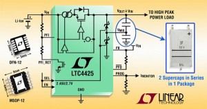 Chargeur linéaire de supercondensateurs 2A, 2 cellules avec équilibrage automatique