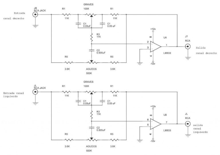 Contrôle du son graves/aigues à base de LM833
