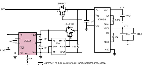 Figure 1. Application d'alimentation de secours 5 V