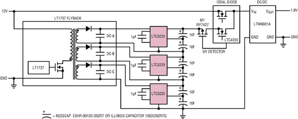 Figure 2. Application d'alimentation de secours 12 V 