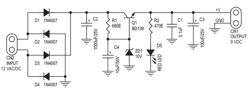 Alimentation régulée 9 V - Zonetronik