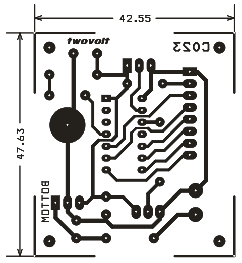 LM35-THEMOMETER-PIC16F676-PCB-BOTTOM