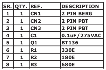 Liste des composants électroniques