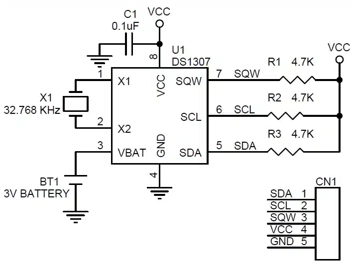 schéma DS1307-RTC-SMD